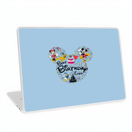 B.est Birthday Ever Laptop Skins, Disneyland Birthday, Disneyworld Mickey Ears, Mickey and Friends Laptop Skins
