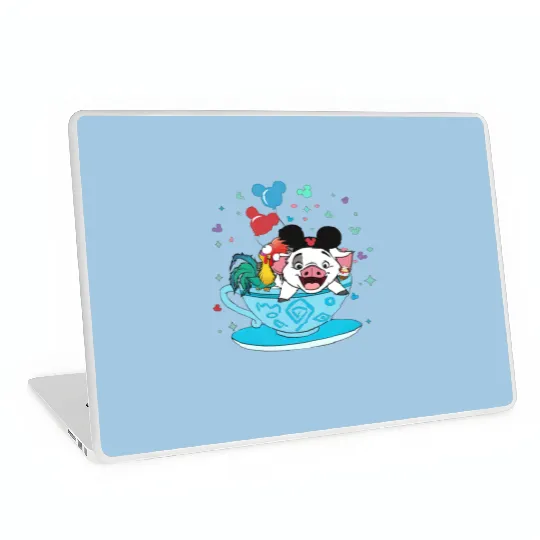 Moana Laptop Skins Pua and Hei Hei, Disney Teacup Laptop Skins, Disney Matching Laptop Skins
