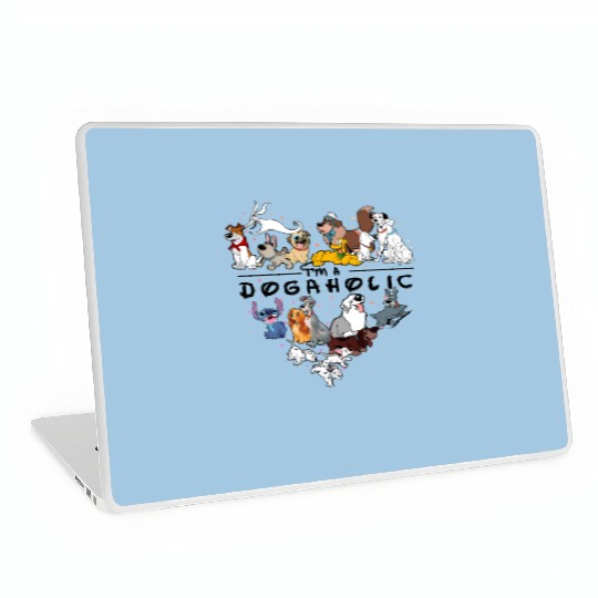 Disney Dogaholic Laptop Skins, Disney 101 Dalmatians Dogs, Tramp Laptop Skins Lady Dog Mom Who Loves Disney Pluto Dog