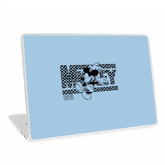 Discover Retro Black Checkered Disney Mickey Mouse Laptop Skins, Mickey Mouse Laptop Skins