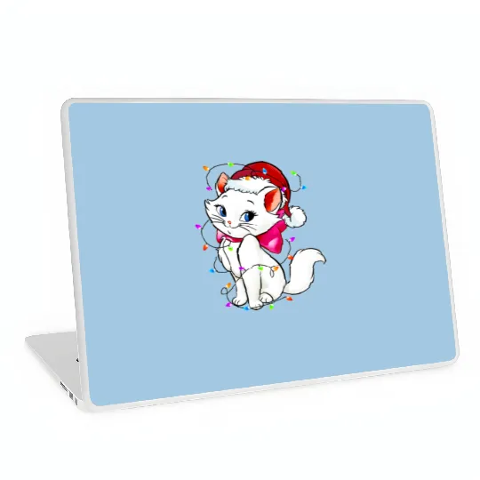 Disney Marie Aristocats Cat Santa Christmas Lights Laptop Skins