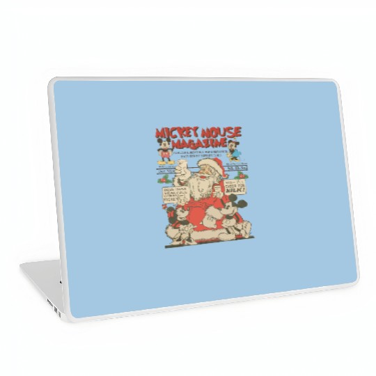 Discover Retro Mickey Mouse Magazine Laptop Skins, Retro Disney Christmas Laptop Skins, Vintage Mickey Minnie Christmas Laptop Skins, Retro Santa Claus