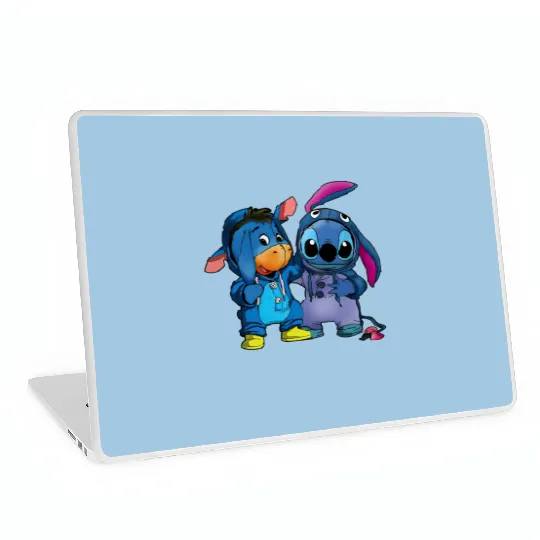 Disney Stitch and Eeyore Friends Matching Costume Laptop Skins
