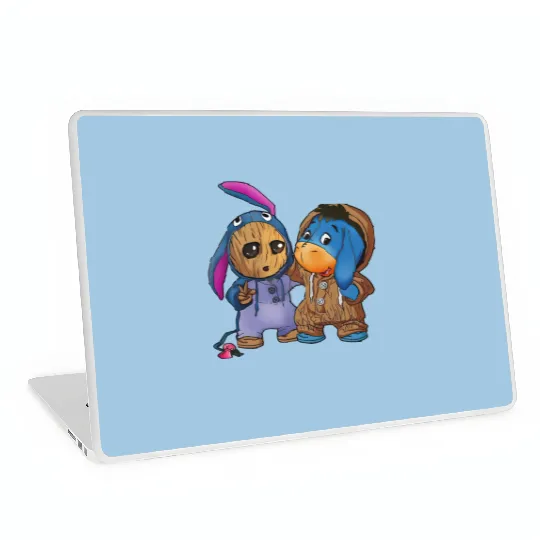 Disney Eeyore and Baby Groot Cute Friends Laptop Skins, Eeyore Unisex