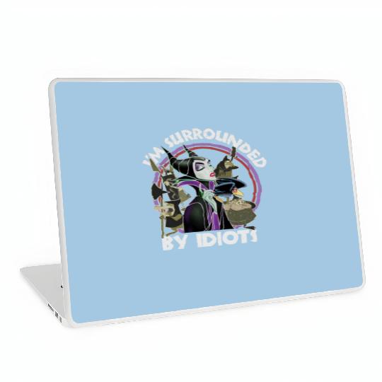 Retro Disney Sleeping Beauty Villains Maleficent Surrounded By Idiots Laptop Skins, Magic Kingdom Laptop Skins