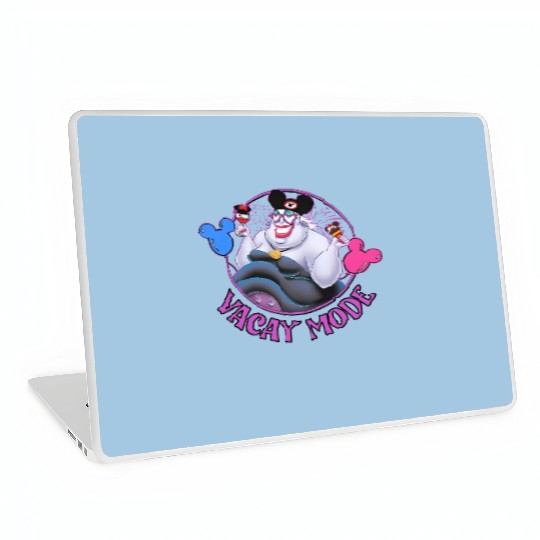 Disney Villains Ursula with Mickey Balloon Vacay Mode Retro Laptop Skins, Magic Kingdom  Laptop Skins