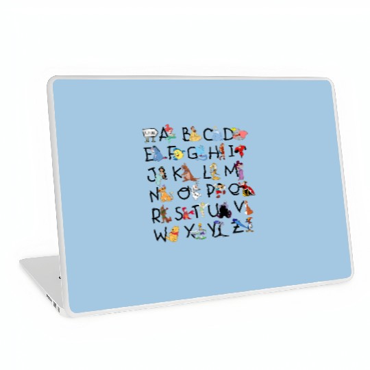 Disney Teacher Alphabet All Characters from A to Z Laptop Skins, Magic Kingdom Trip Laptop Skins