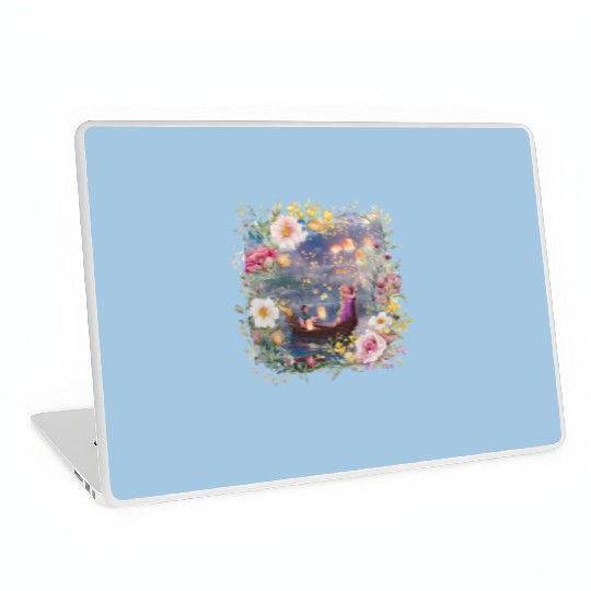 Retro Vintage Disney Tangled Rapunzel Floral Shir Laptop Skins