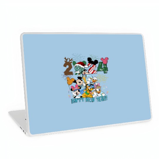Disney Happy New Year 2024 Laptop Skins, Mickey and Friends Happy New Year Fireworks 2024 Laptop Skins