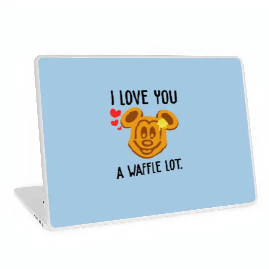 I Love You a Waffle Lot Mickey Waffle Disney Laptop Skins, Disney Food Laptop Skins