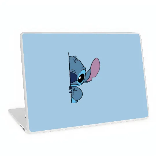 Stitch Peeking Laptop Skins, Lilo and Stitch Laptop Skins, Disney Stitch Laptop Skins, Disneyland Laptop Skins, Disney Trip Laptop Skins