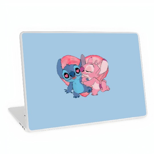 Disney Stitch And Angel Valentine's Day Laptop Skins, Lilo and Stitch Valentine Couple Laptop Skins