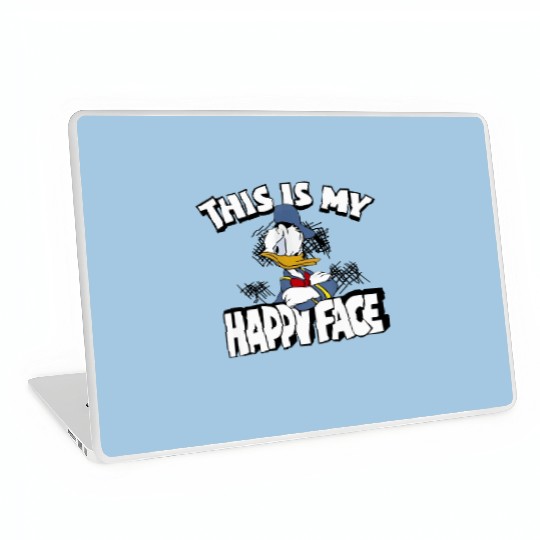 Donald Duck This Is My Happy Face Laptop Skins, Retro Disneyland Donal Duck Laptop Skins, Disneyland  Disney Trip Laptop Skins