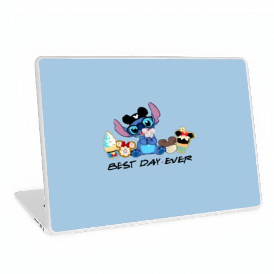 Disney Stitch Best Day Ever, Disney Snacks Laptop Skins, Stitch Snacks Laptop Skins