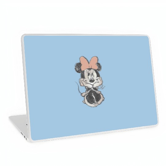 Disney Minnie Mouse Classic Sketch Cute Vintage Portrait Laptop Skins, Mickey And Friends Laptop Skins, WDW Magic Kingdom Disneyland Family Vacation Gift