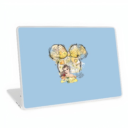 Disney Princess Laptop Skins, Watercolor Princess Laptop Skins, Belle Princess Laptop Skins