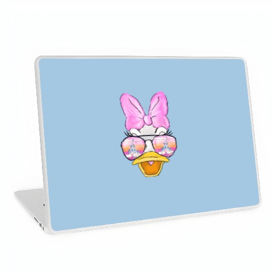Daisy Duck Watercolor Castle Aviator Laptop Skins| Disney Laptop Skins