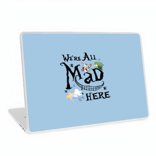 Disney Alice In Wonderland Cheshire Cat We're All Mad Here Retro Laptop Skins,