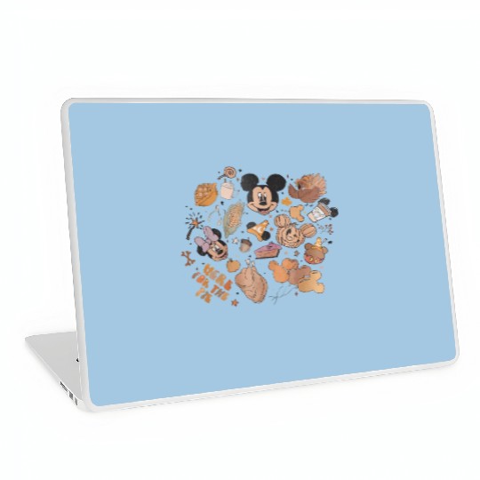 Disney Fall Vibes Laptop Skins, Disney Fall Laptop Skins, Cute Disneyland Thanksgiving Laptop Skins