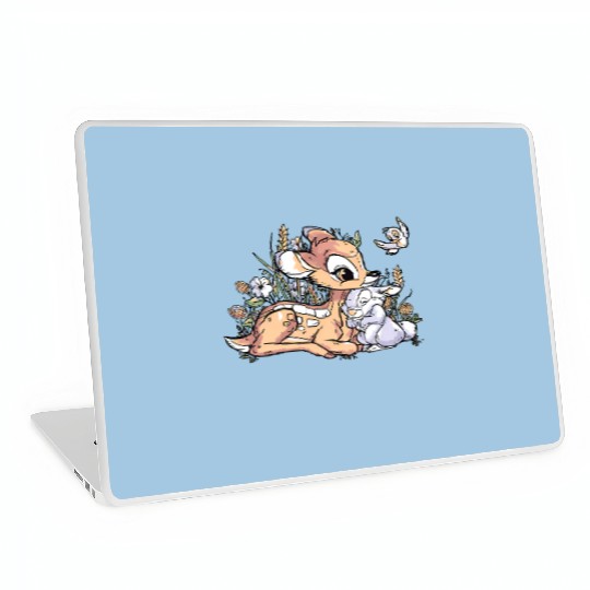Cute Disney Bambi And Thumper Retro Vintage Laptop Skins, Magic Kingdom Holiday Trip Laptop Skins