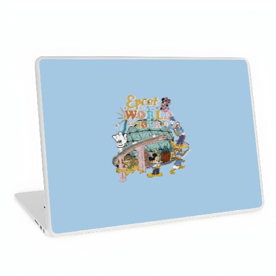 Disney Epcot World Tour 1982  Laptop Skins, Disney Trip Family Laptop Skins, Disney Group Laptop Skins, Retro Disneyworld Laptop Skins