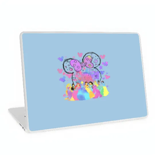 Princess Watercolor Laptop Skins, Disney Castle Laptop Skins, Disney Princess Laptop Skins, Princess Kids Laptop Skins.
