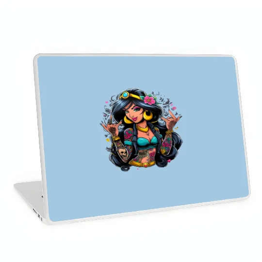 Jasmine Laptop Skins, Disney Princess, Disney Laptop Skins, Rock Punk Tattoo, Disney Princess Tattoo Laptop Skins