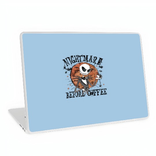 Jack Skellington Nightmare Before Coffee Laptop Skins, Disney Halloween Laptop Skins