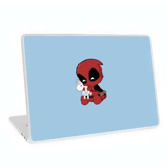 Deadpool With Unicorn Laptop Skins, Marvel Family Party Gift, Disneyland Family Unisex Adult Laptop Skins
