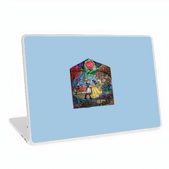 Disney Beauty & The Beast Stained Glass Rose Belle Laptop Skins