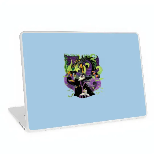 Retro  Maleficent Laptop Skins, Halloween Villains Laptop Skins, Maleficent Witch, Disney Halloween 2024 Laptop Skins