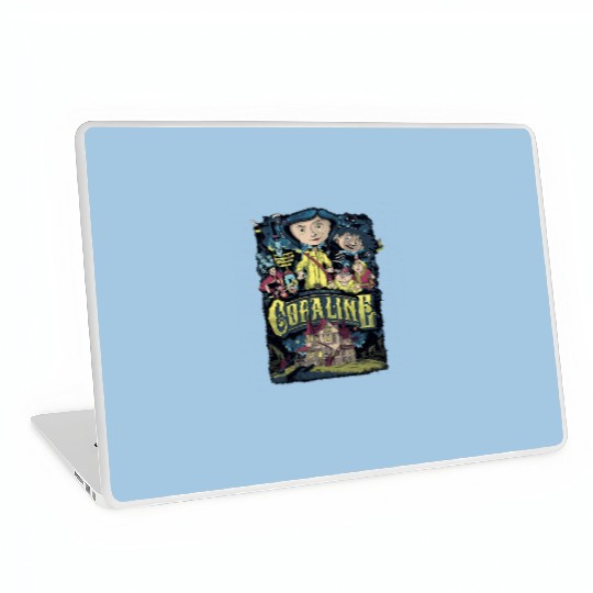 Coraline Laptop Skins, Coraline Doll Laptop Skins, Vintage Disney Halloween Party Laptop Skins