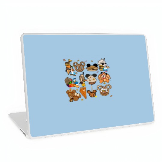 Disney Thanksgiving Laptop Skins, Disney Fall Vibes Laptop Skins, Mickey Mouse Pumpkin Drink Laptop Skins
