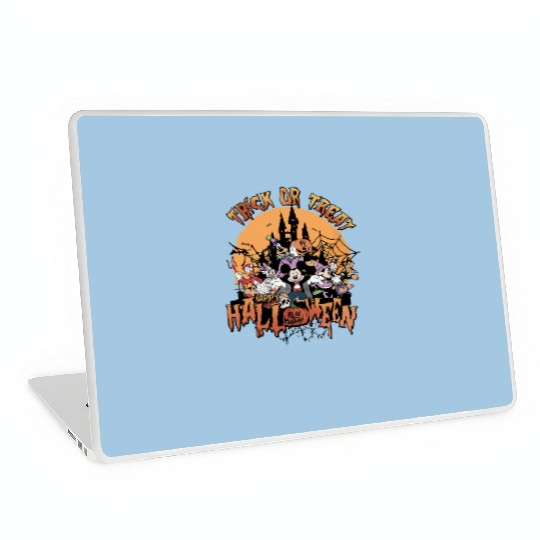 Retro Trick or Treat Disney Halloween Laptop Skins, Vintage Disney and Bella Laptop Skins