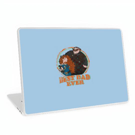 Vintage Disney Best Dad Ever King Fergus And Merida Laptop Skins, Disneyland Father'S Day Laptop Skins