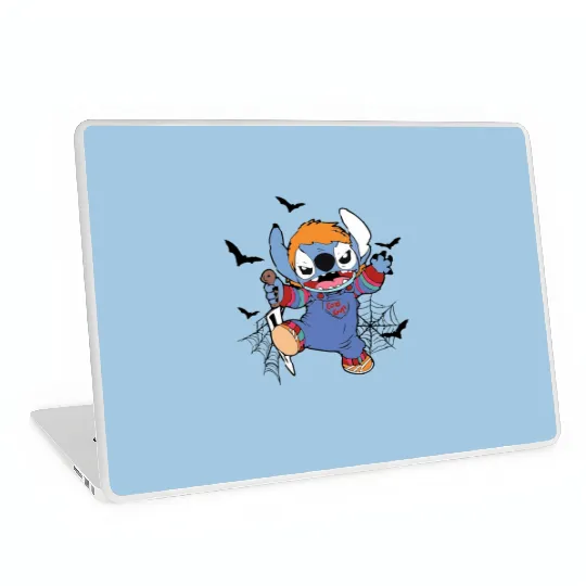 Disney Halloween Chucky Stitch Laptop Skins, Disney Stitch Horror Movie Laptop Skins, Chucky Laptop Skins