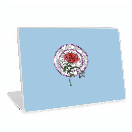 Disneyss Beauty And The Beast Stained Glass Rose Laptop Skins