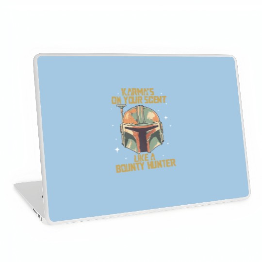 Vintage Mandalorian Inspired Laptop Skins, Karma Is On Your Scent Bounty Hunter Laptop Skins, Star Wars Laptop Skins, Disneyland Laptop Skins,  Laptop Skins