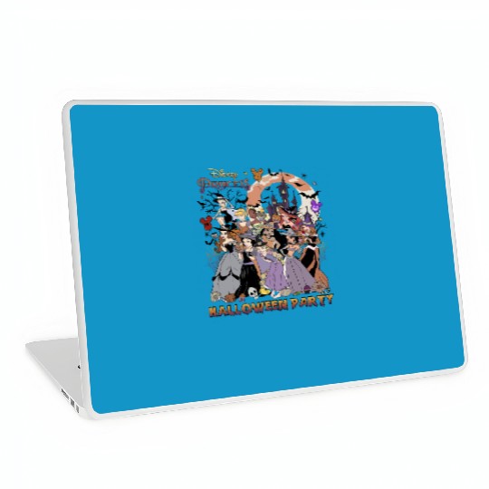 Retro Disney Princess Halloween Party Laptop Skins, Princess Birthday Girl Laptop Skins