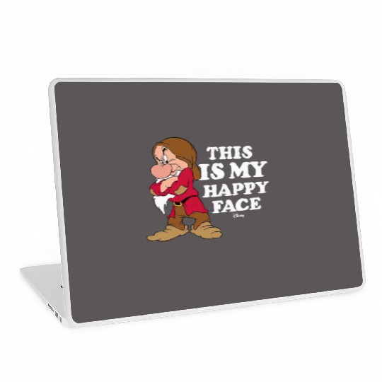 Disney Funny Grumpy This Is My Happy Face Laptop Skins, Snow White And The Seven Dwarfs Laptop Skins