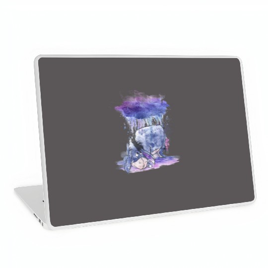 Disney Winnie The Pooh Cute Eeyore Watercolor Rain Cloud Laptop Skins
