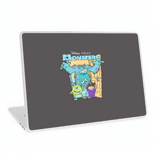 Retro Disney Pixar Monsters Inc. Mike Sully Boo Group Poster Laptop Skins, Family Matching