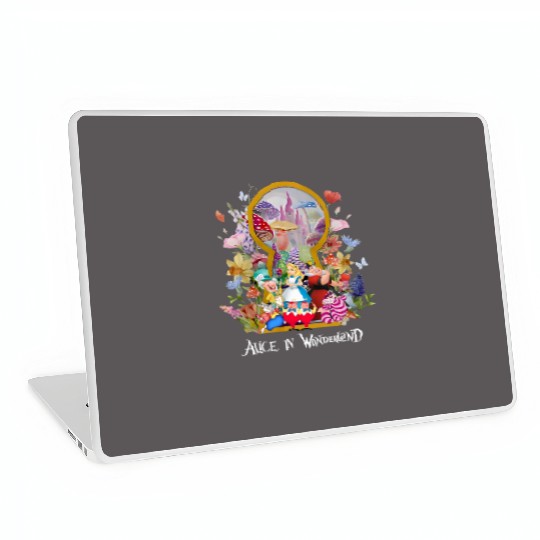 Retro Alice In Wonderland Watercolor  Laptop Skins, Retro Disney Laptop Skins, Alice Laptop Skins, Disney World Laptop Skins, Disney Movie Laptop Skins, Disneyland Trip