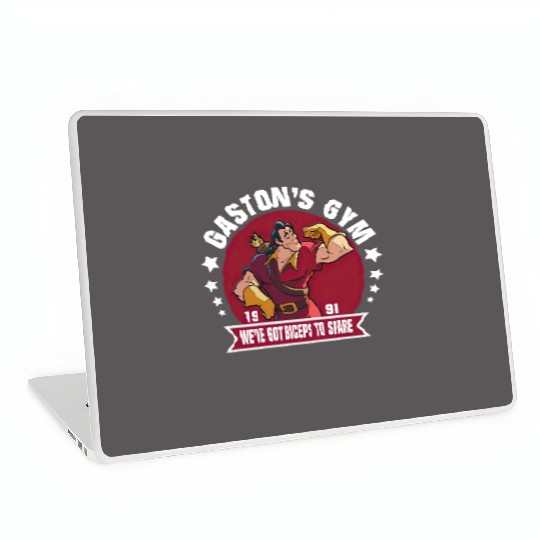 Disney Beauty and The Beast Gaston's Gym We've Got Biceps To Spare Laptop Skins, Cartoon Laptop Skins, Cute Laptop Skins, Gift For Family