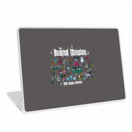 Retro The Haunted Mansion Map Laptop Skins, Vintage Disney Halloween Laptop Skins