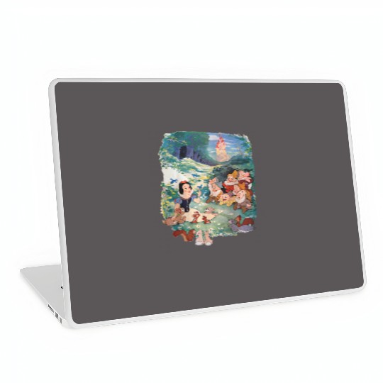 Retro 90s Disney Snow White  Laptop Skins, Retro Snow White 7 Dwarfs Laptop Skins, Vintage Disney Princess Laptop Skins
