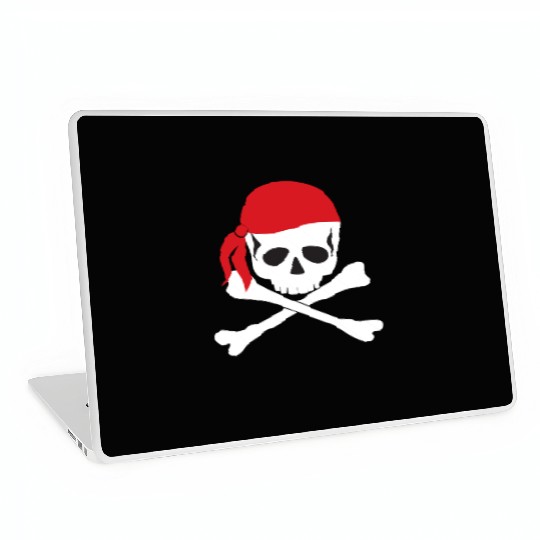White Skull & Crossbones Laptop Skins