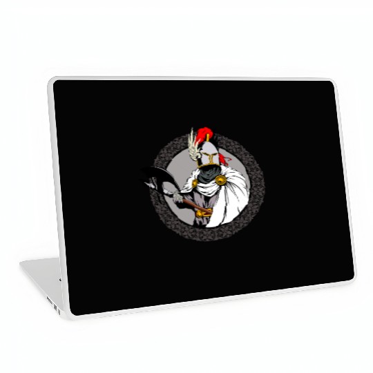 ancient warrior Sparta ax helmet raincoat pattern Laptop Skins