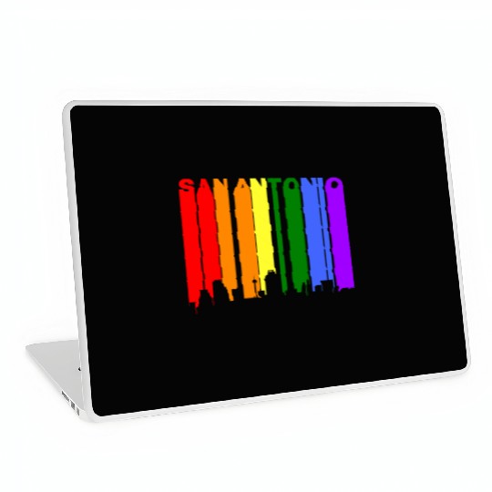 San Antonio Texas Gay Pride Rainbow Skyline Laptop Skins