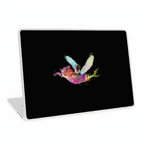Psychedelic flying catfish Laptop Skins